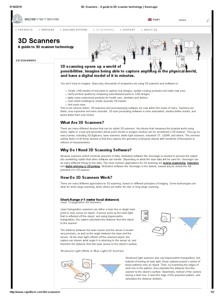 3D Scanners A Guide To 3D Scanner Technology Geomagic PDF Image