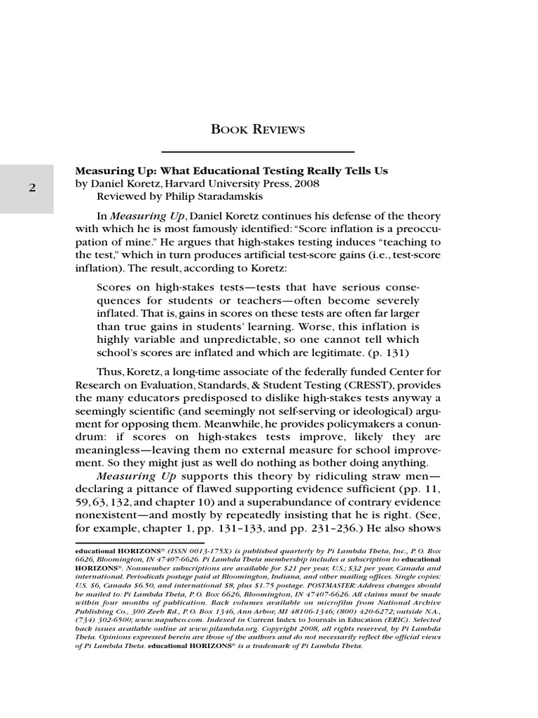 Measuring Up What Educational Testing Really Tells Us by Daniel Koretz