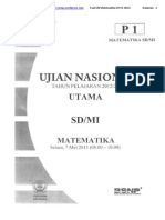 Soal Un Matematika SD p1 2013 2