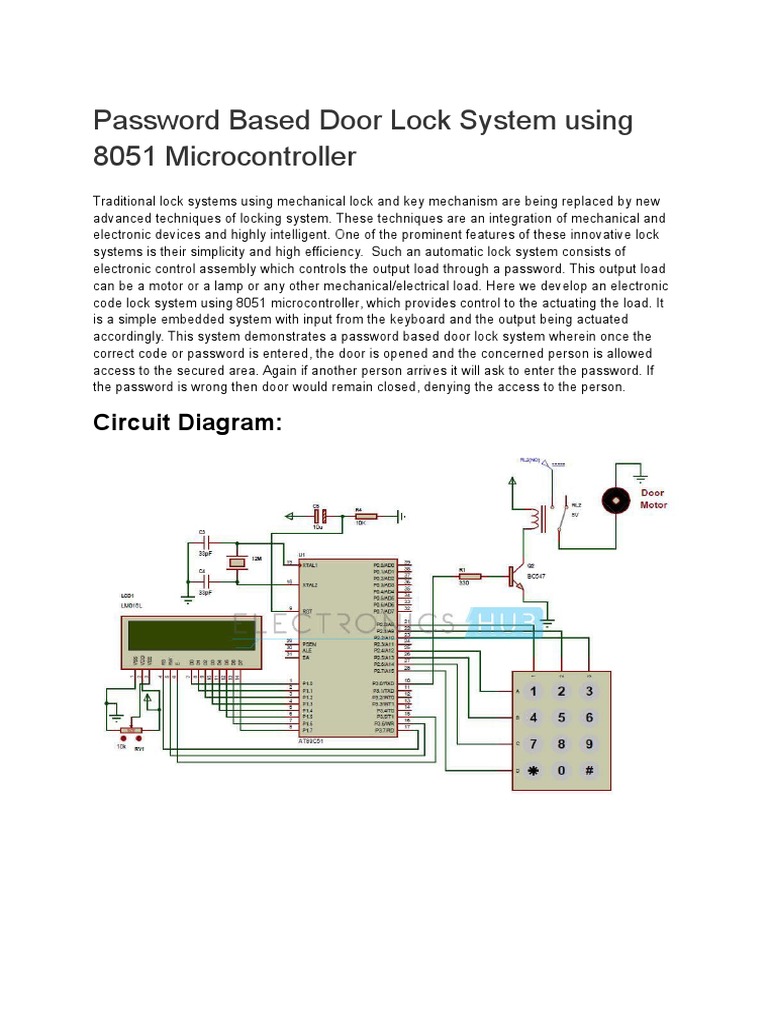 At89s51 Project PDF Password Lock (Security Device)