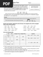 Conjugate Acid Base Pairs Worksheet