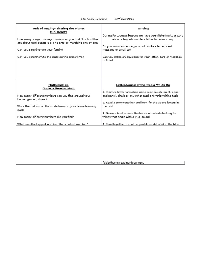 Home Learning 22 May | PDF