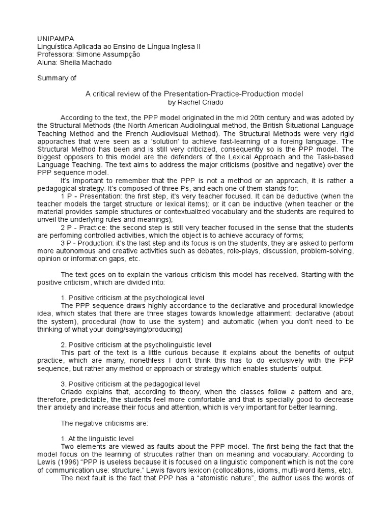 Ppp model essay image