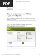 Criando Uma Conexão Em PHP databases  MySQL e PostgreSQL
