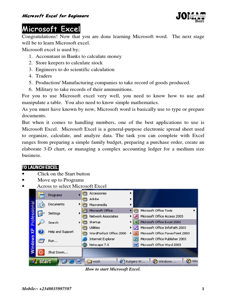 Learn Microsoft Excel | PDF | Arithmetic | Microsoft Excel