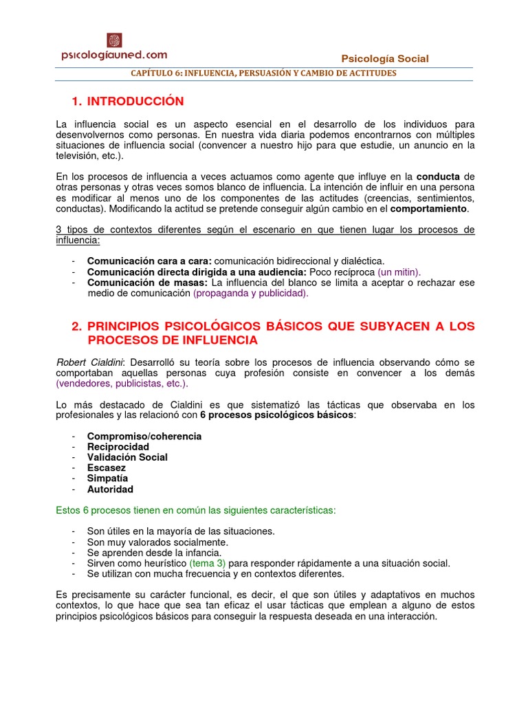 Principios de Influencia y Persuasión | PDF | Persuasión | Psicología ...