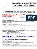 Evidence-Based Argument Essay: Paragraph by Paragraph "Cheat Sheet"