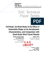 Full-Scale, On-Road Study of the Effect of Automobile Shape on Its Aerodynamic Characteristics, And Comparison With Small-Scale Wind Tunnel Results