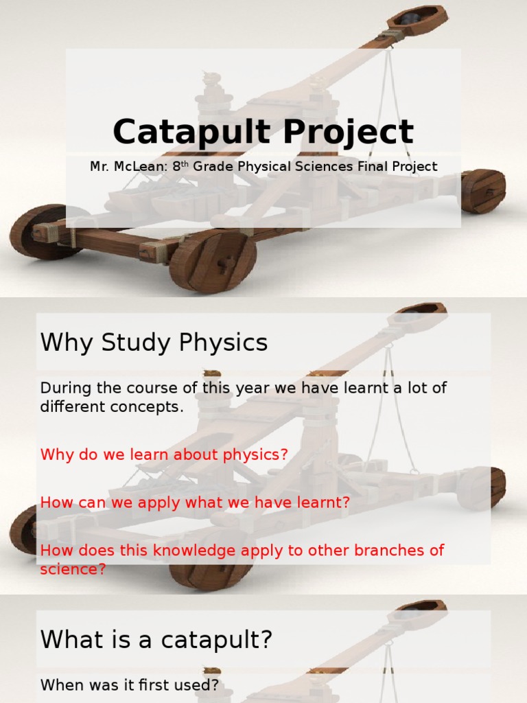 Catapult Project PDF Science Scientific Method