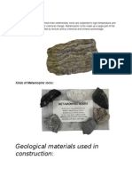 Geological Materials Used in Construction:: Metamorphic Rocks