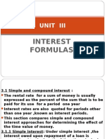 Unit Iii: Interest Formulas