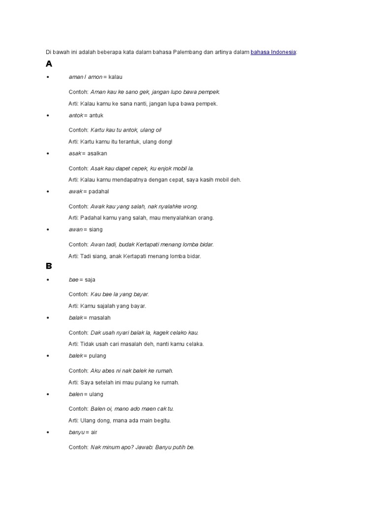 Kamus Bahasa Palembang