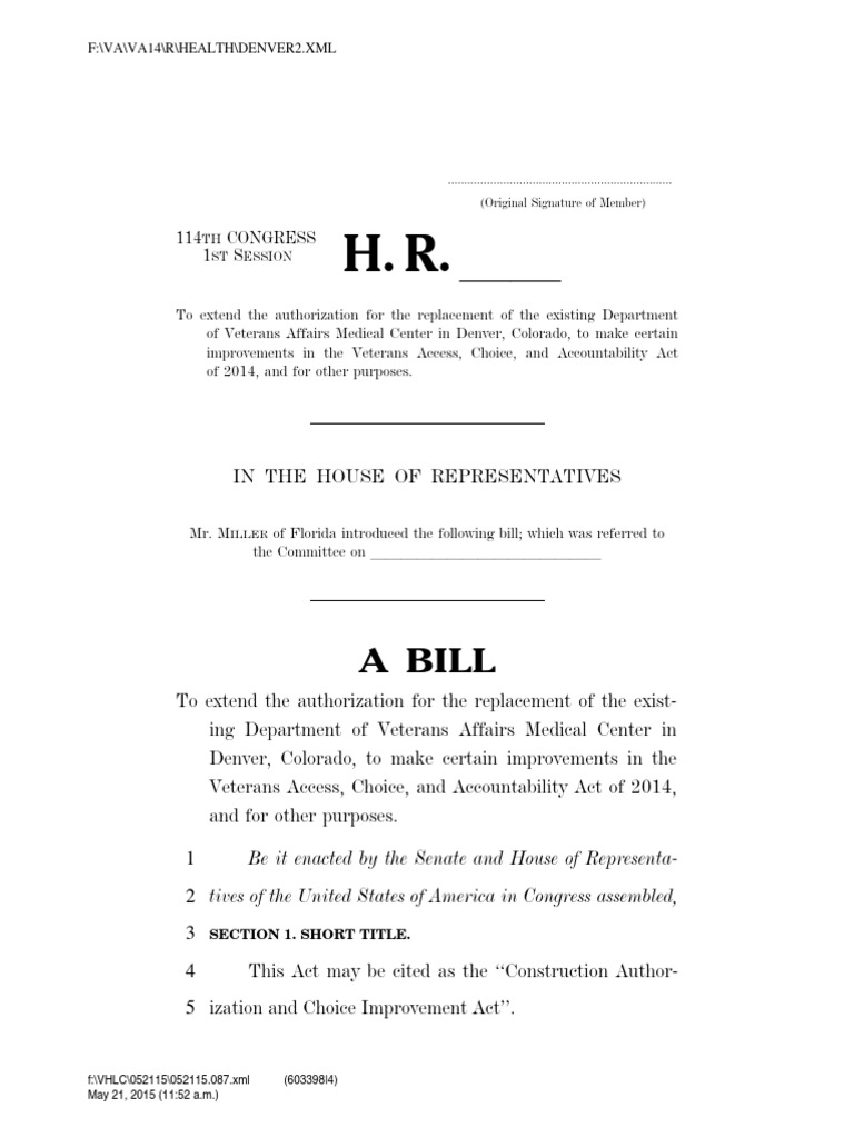 H. R. LL: A Bill | PDF | United States Department Of Veterans Affairs ...