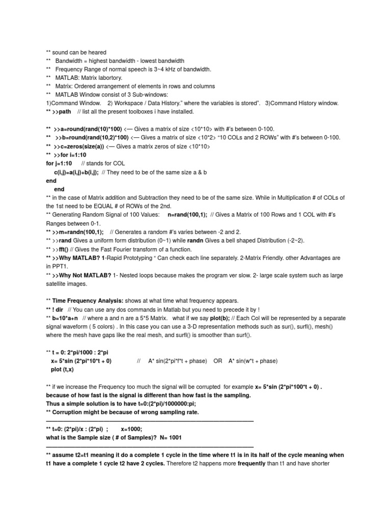 DSP Test1 Cheatsheet Digital Signal Processing Analog To Digital Converter