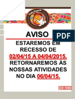 AVISO Páscoa