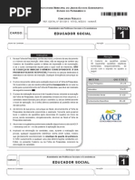 Prova Aocp educador social prefeitura de jaboatao dos guararapes/Pe 2015