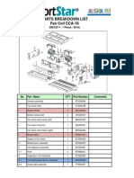 Parts Breakdown List Fan Coil CCA-18: 208/230 V - 1 Phase - 60 HZ