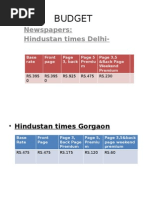 Budget: Newspapers: Hindustan Times Delhi