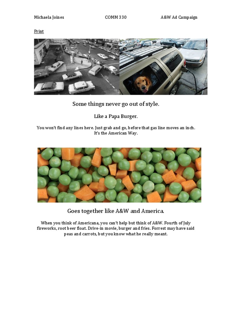 A&w Ad Campaign | PDF | Restaurant And Catering | Leisure