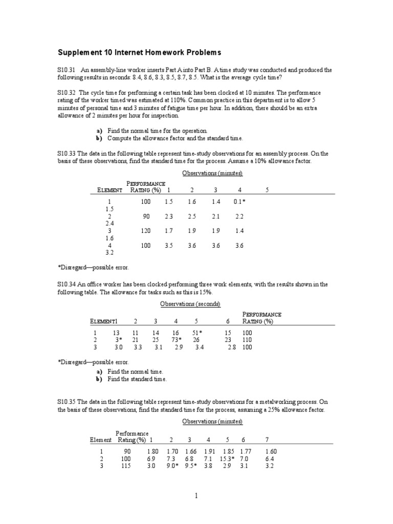 Supplement 10 Internet Homework Problems | PDF | Standard Deviation ...