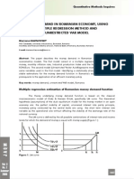 Money Demand in Romanian Economy, Using Multiple Regression Method and Unrestricted Var Model