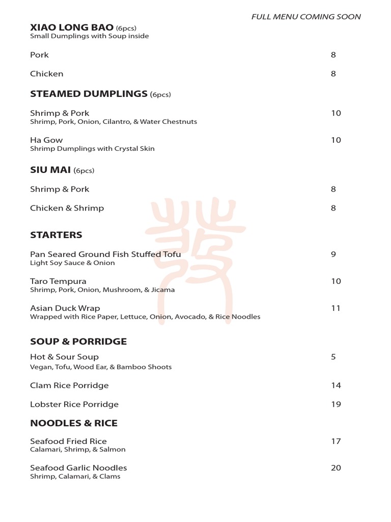 Triple 8 Grand Opening Week Menu | PDF | Cooking, Food & Wine