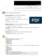 Ficha de Matemática Data - / - / - Nome: - Ano - Turma - #