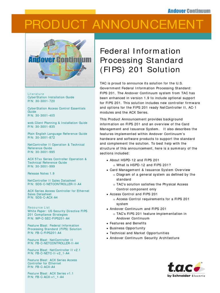 Product Announcement: Federal Information Processing Standard (FIPS ...