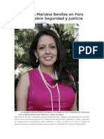 20.05.2015 Participará Mariana Benitez en Foro Nacional Sobre Seguridad y Justicia