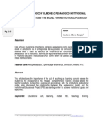 The Pedagogy Act and The Model For Institutional Pedagogy: El Acto Pedagógico Y El Modelo Pedagógico Institucional