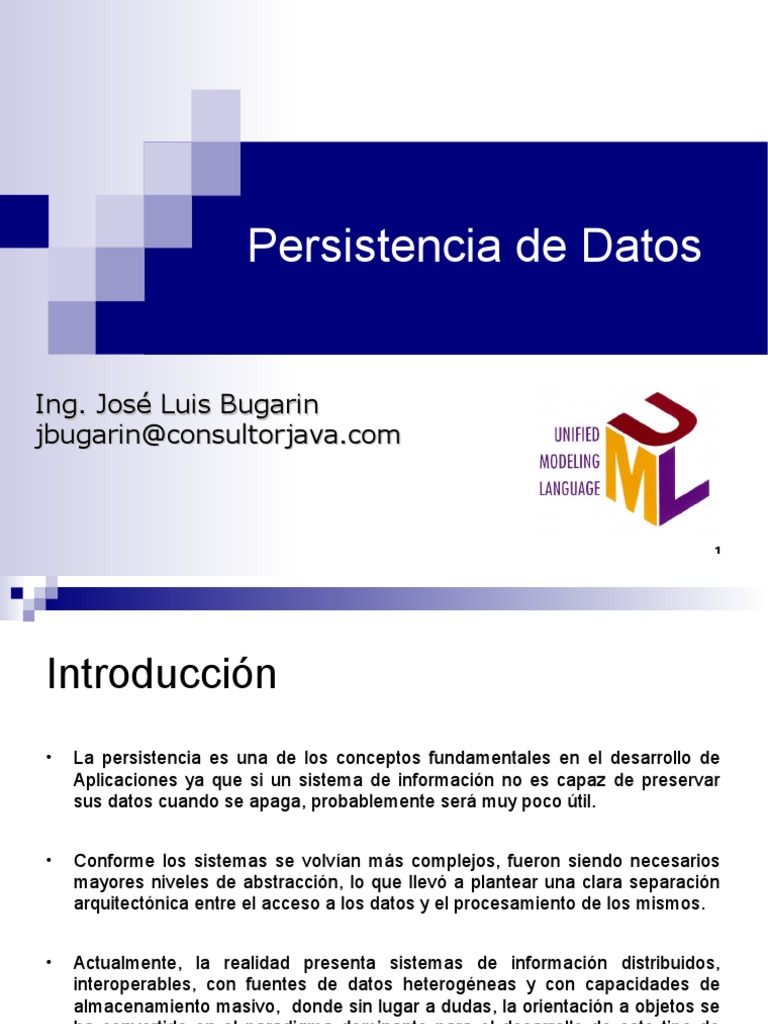 Concepto y Alternativas de Persistencia | PDF | SQL | Bases de datos
