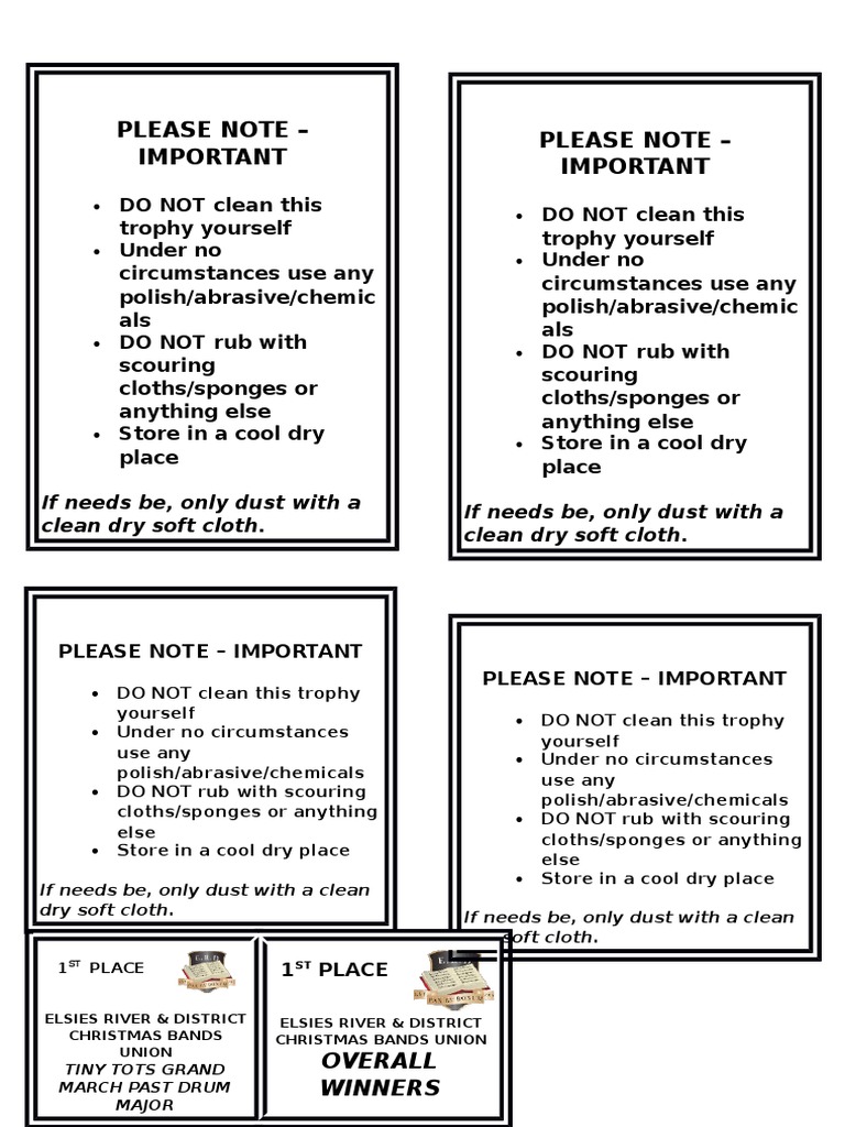 Please Note - Important Please Note - Important | PDF