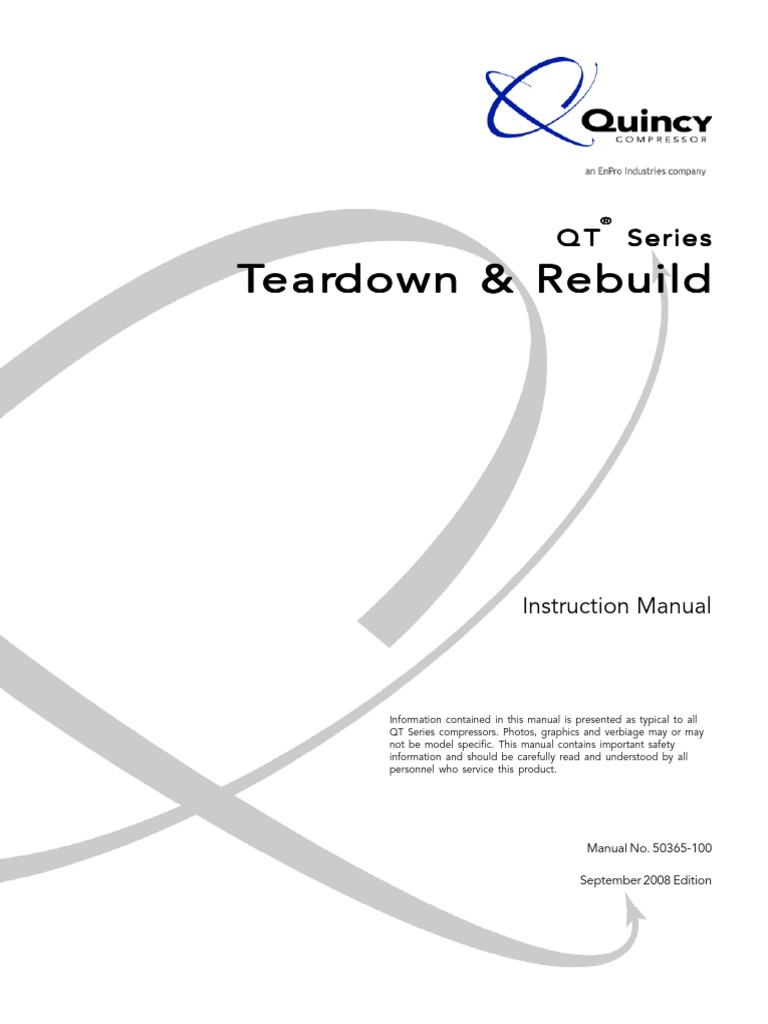 ... Array - quincy compressor qt series repair manual 50365 100sep08 piston  rh es scribd com