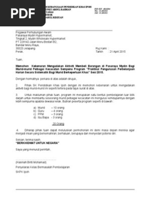 Surat Mohon Kebenaran Pengurusan Mydin Pdf