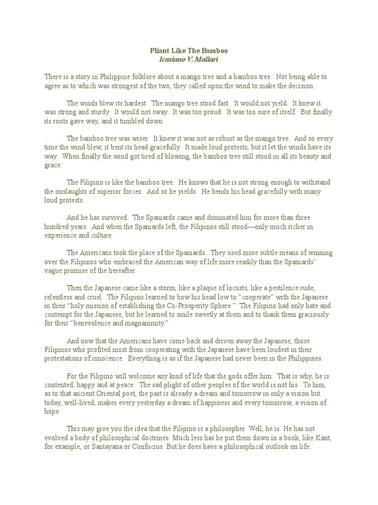 Pliant like a bamboo moral lesson image