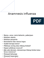 Anamnesis Influenza Gejala dan Riwayat Pasien