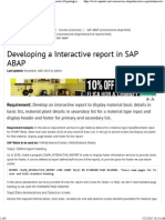 Developing A Interactive Report in SAP ABAP PDF