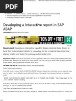 Developing A Interactive Report in SAP ABAP PDF