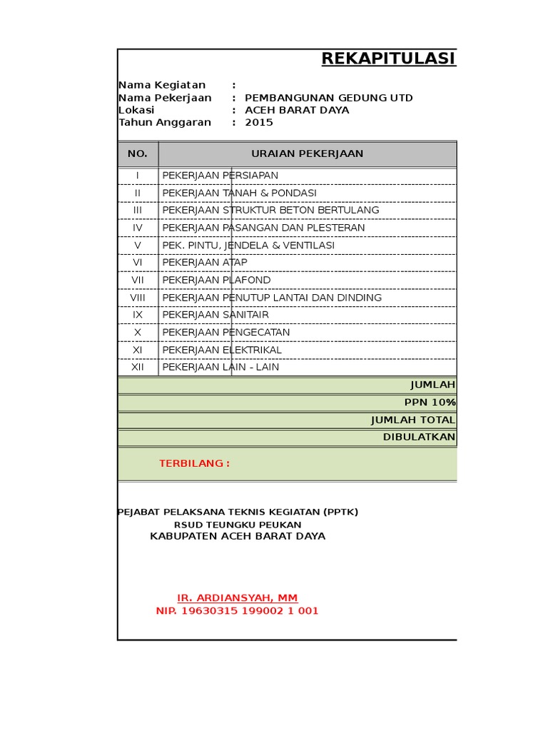 Rab Gedung Serbaguna Xls