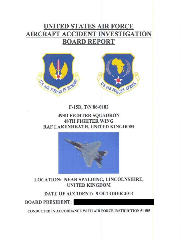 USAF Accident Investigation Board Report F-15D. AFD-150312-012 | PDF