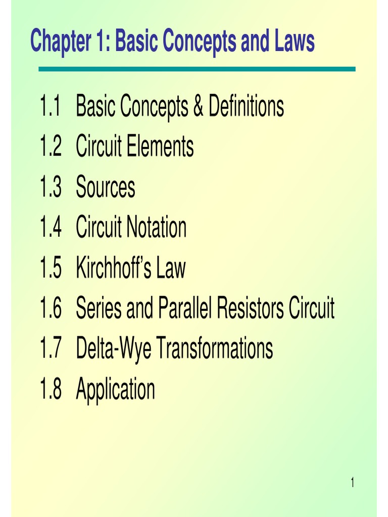 Topic 1. Basic Concepts Laws | PDF