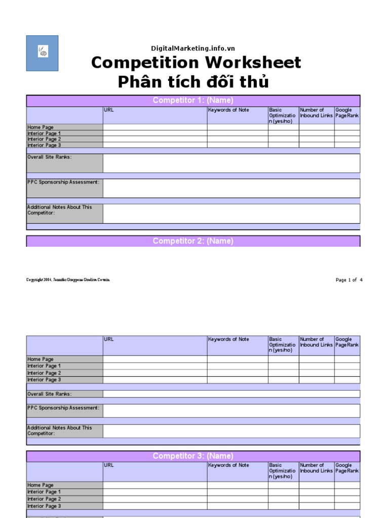 Competitor Analysis Worksheet | PDF