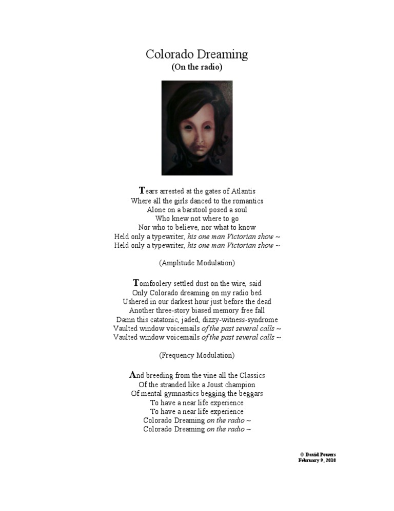 Colorado Dreaming (Poem) | PDF