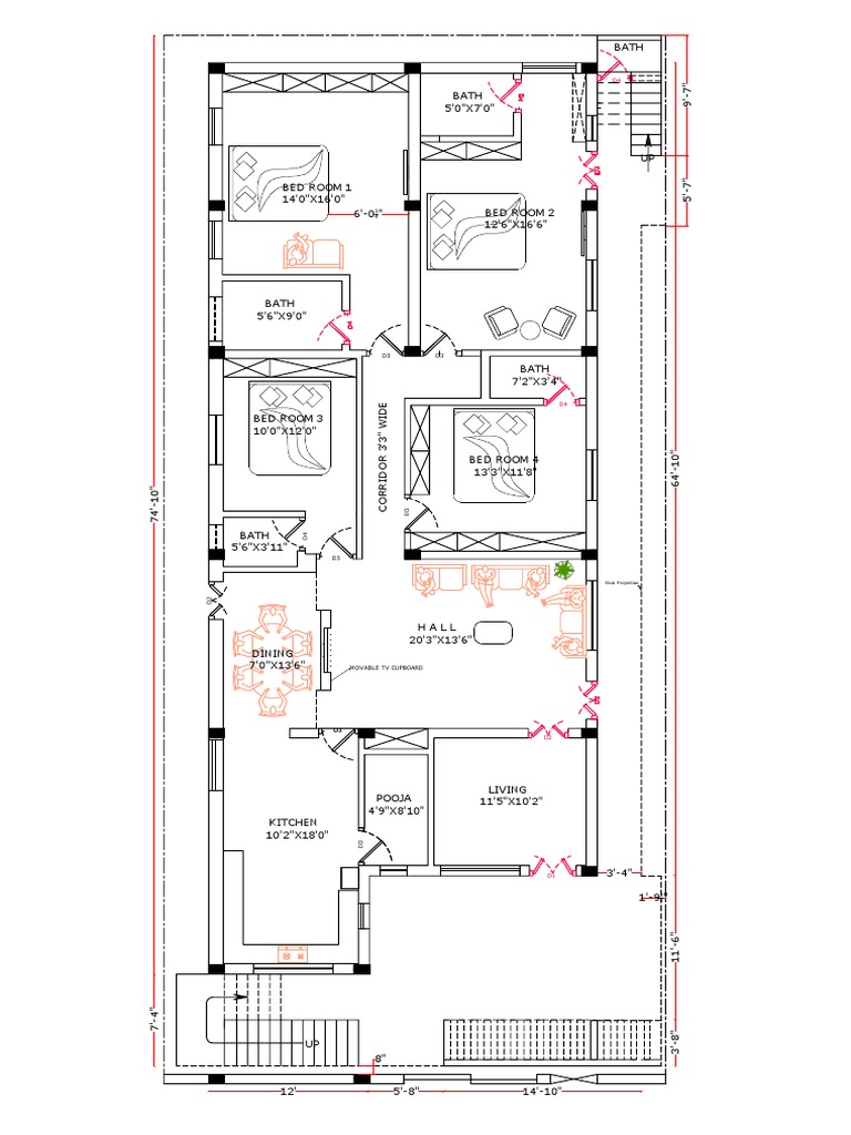 Detailed House Plan with Measurements | PDF