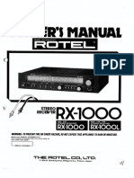 Rotel RX-1000 Owner's Manual