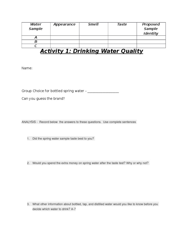 Drinking Water Quality Analysis Guide | PDF