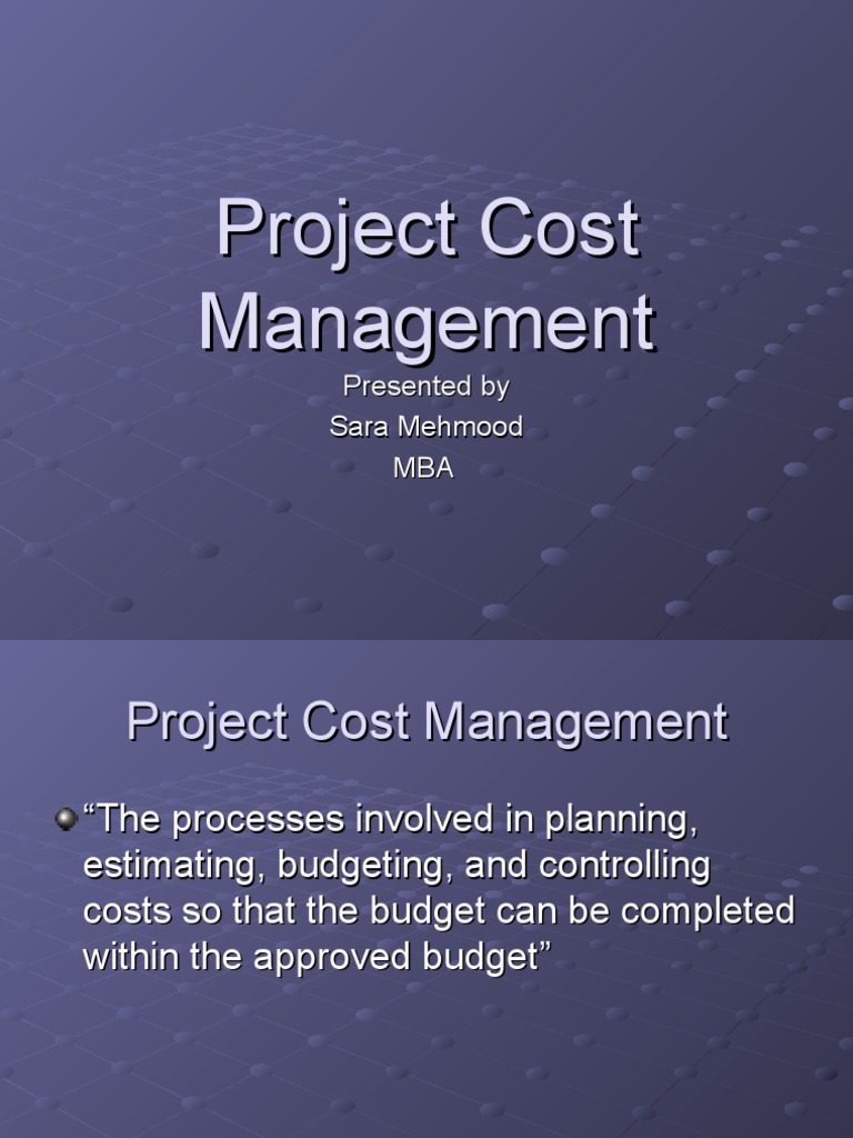 Cost Management Slidesppt4855 | PDF | Business | Production And