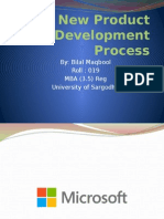 New Product Development Process: By: Bilal Maqbool Roll: 019 MBA (3.5) Reg University of Sargodha
