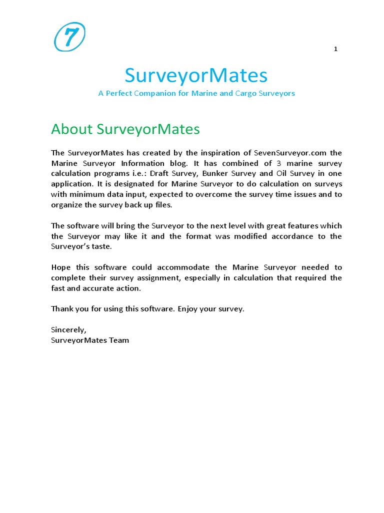 Bunker Survey Calculation Software