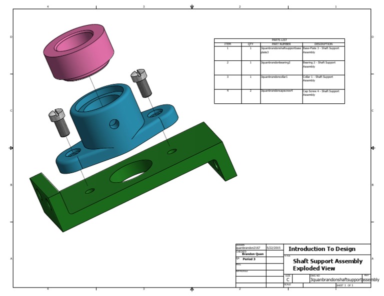 Introduction To Design Shaft Support Assembly Exploded View